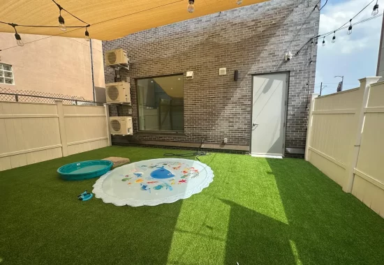 Happy dogs playing and socializing at CANINO dog daycare in Astoria, in a safe and supervised environment.